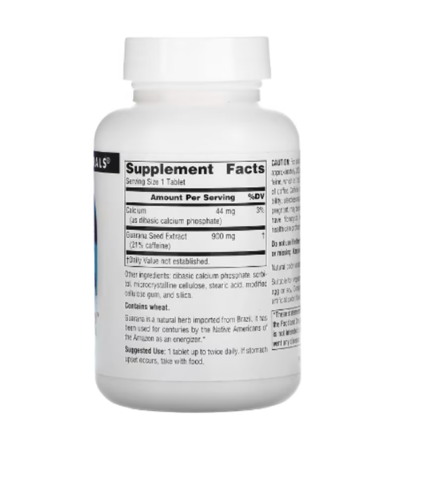 Source Naturals, Guarana Energizer, 900 mg, 60 Tablets