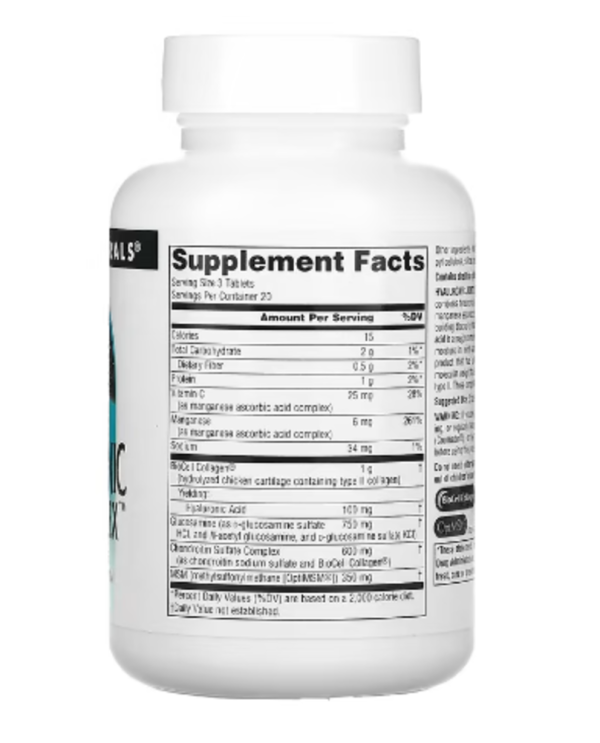 Source Naturals, Hyaluronic Joint Complex with Glucosamine, Chondroitin and MSM, 60 Tablets
