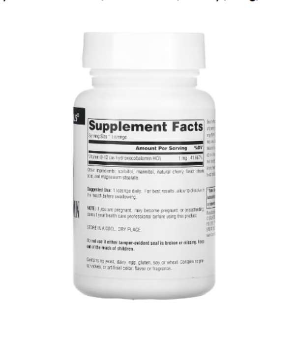 Source Naturals, HydroxoCobalamin, Vitamin B12, Cherry , 1 mg, 120 Lozenges