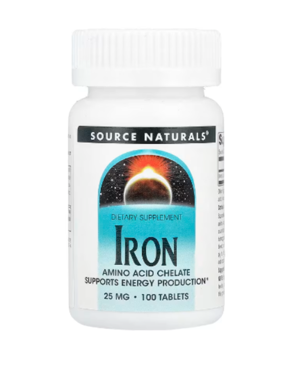 Source Naturals, Iron, 25 mg, 100 Tablets