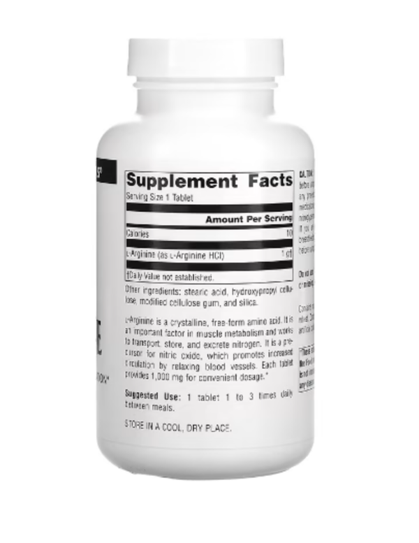 Source Naturals, L-Arginine, Free Form, 1,000 mg, 100 Tablets