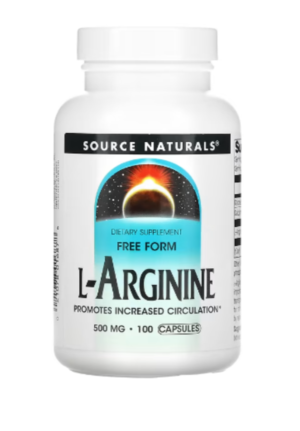Source Naturals, L-Arginine, Free Form, 500 mg, 100 Capsules