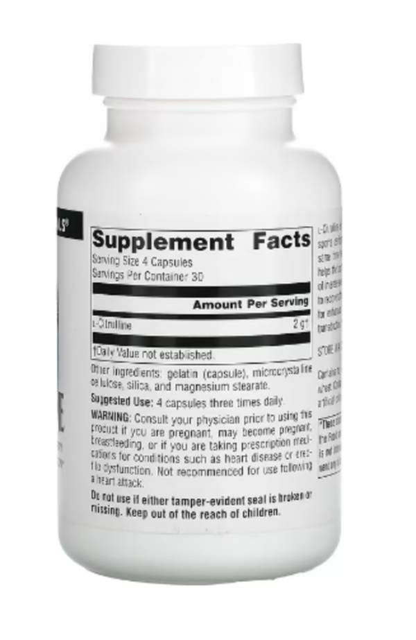 Source Naturals, L-Citrulline, 500 mg, 120 Capsules (125 mg per Capsule)