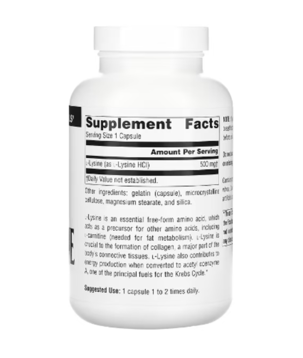 Source Naturals, L-Lysine, 500 mg, 200 Capsules