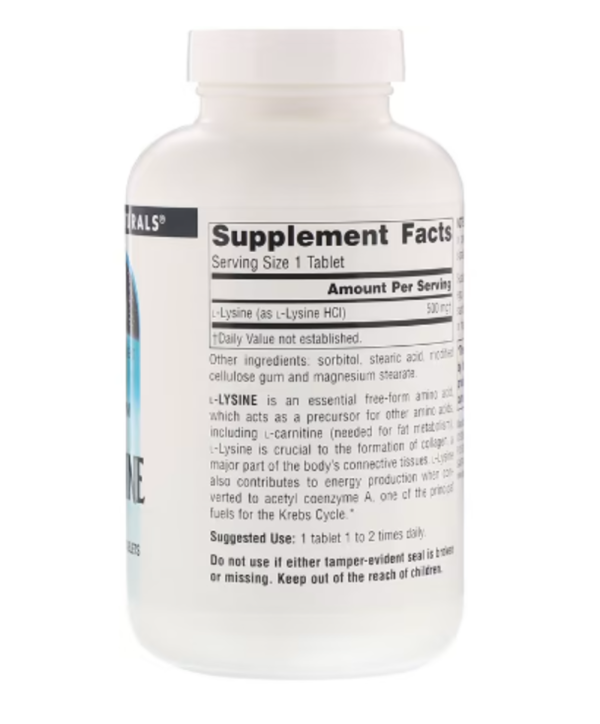 Source Naturals, L-Lysine, 500 mg, 250 Tablets