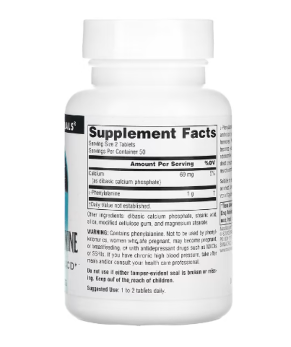 Source Naturals, L-Phenylalanine, 500 mg, 100 Tablets (250 mg per Tablet)