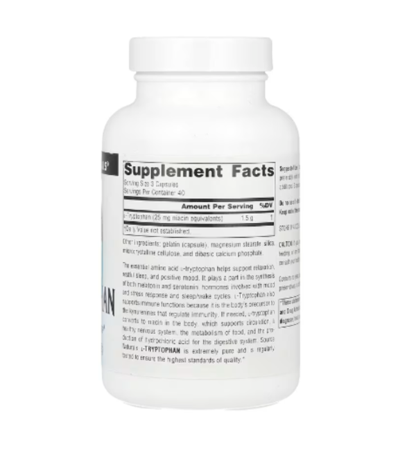 Source Naturals, L-Tryptophan, 1,500 mg, 120 Capsules (500 mg per Capsule)
