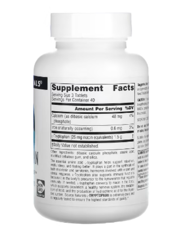Source Naturals, L-Tryptophan, 500 mg, 120 Tablets