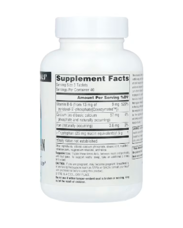 Source Naturals, L-Tryptophan With Coenzyme B-6, 120 Tablets