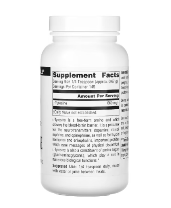Source Naturals, L-Tyrosine, Free-Form Powder, 3.53 oz (100 g)