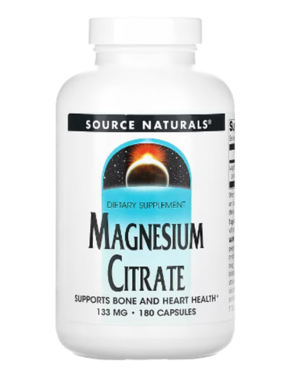 Source Naturals, Magnesium Citrate, 133 mg, 180 Capsules