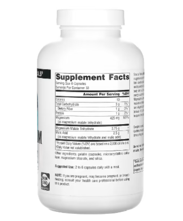 Source Naturals, Magnesium Malate, 3,750 mg, 200 Capsules (625 mg per Capsule)