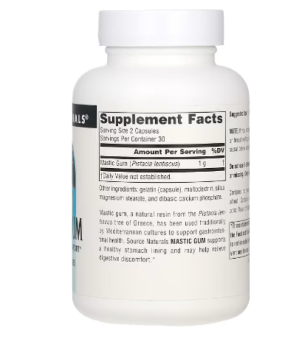 Source Naturals, Mastic Gum, 500 mg, 60 Capsules (250 mg per Capsule)