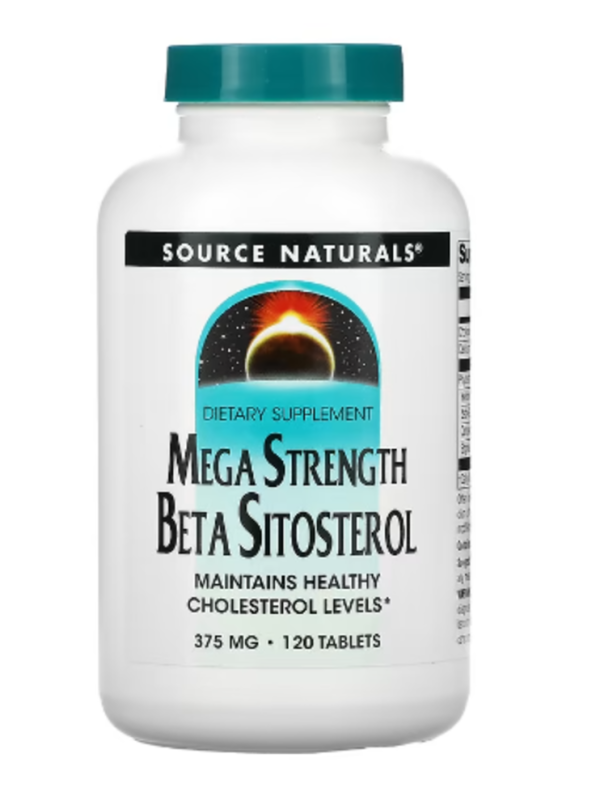 Source Naturals, Mega Strength Beta Sitosterol, 375 mg, 120 Tablets