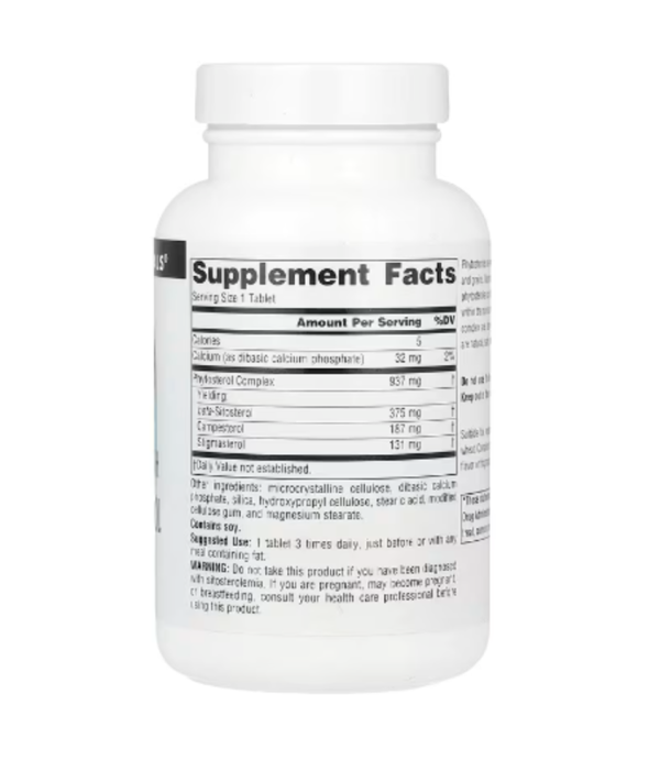 Source Naturals, Mega Strength Beta Sitosterol, 375 mg, 60 Tablets
