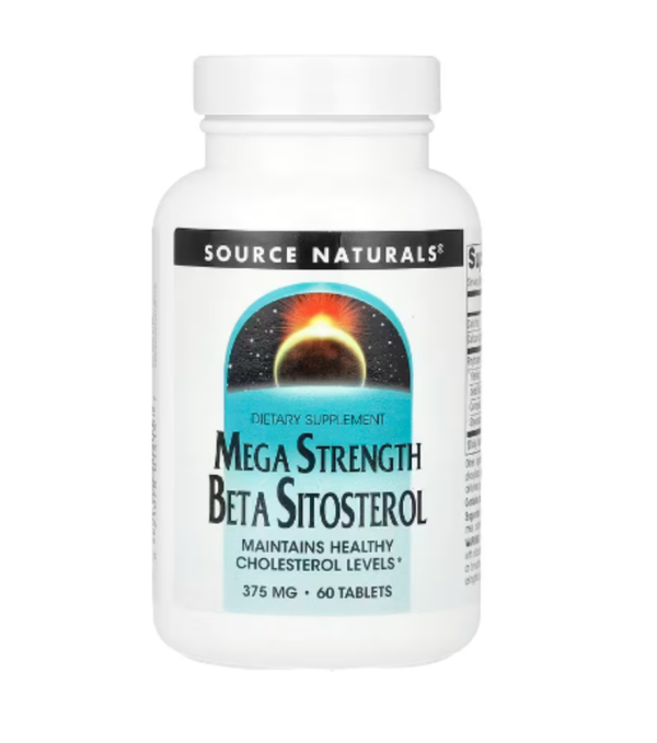 Source Naturals, Mega Strength Beta Sitosterol, 375 mg, 60 Tablets
