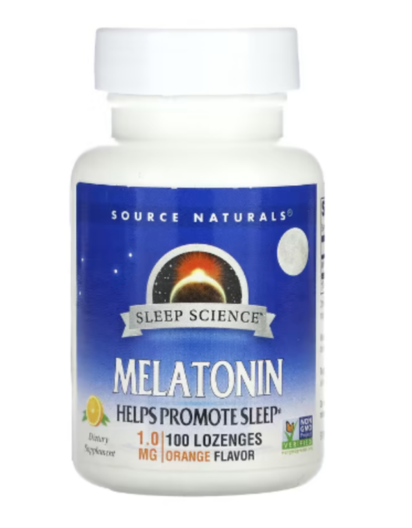 Source Naturals, Melatonin, Orange, 1 mg, 100 Lozenges