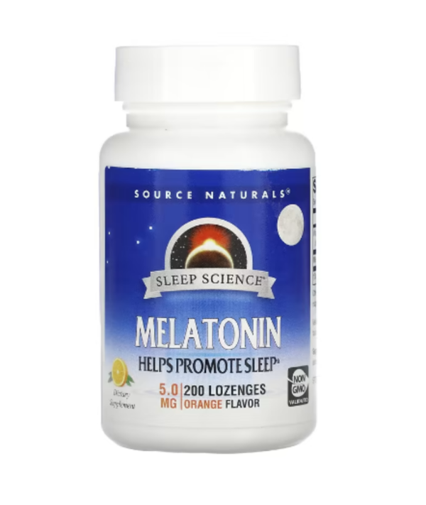 Source Naturals, Melatonin, Orange, 5 mg, 200 Lozenges