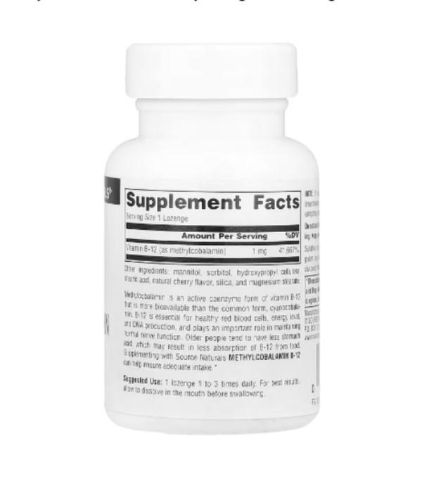 Source Naturals, MethylCobalamin, Cherry, 1 mg, 60 Lozenges