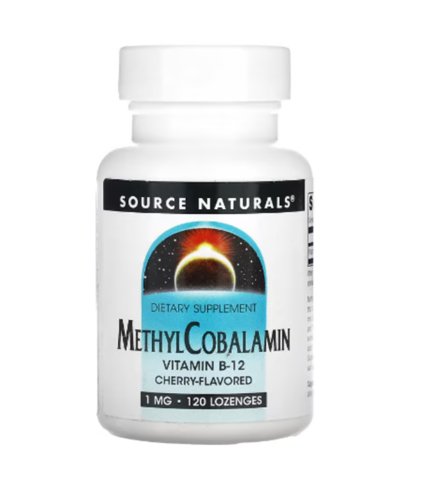 Source Naturals, MethylCobalamin Vitamin B12, Cherry, 1 mg, 120 Lozenges