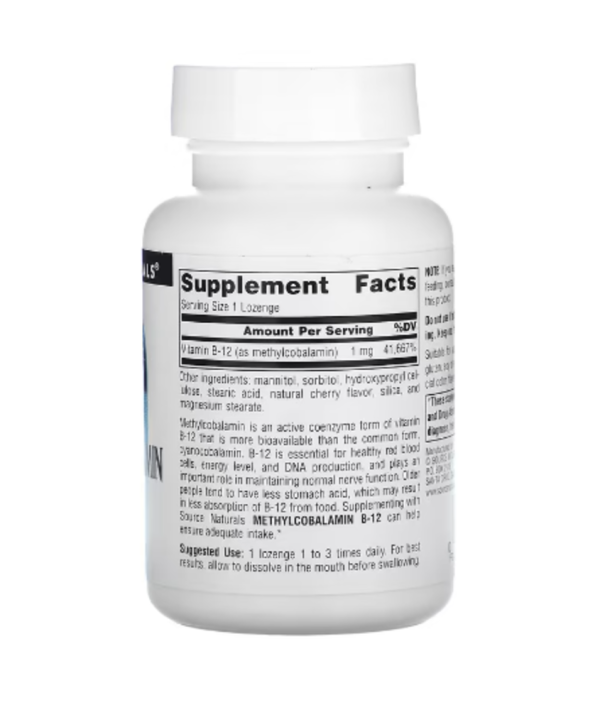 Source Naturals, MethylCobalamin Vitamin B12, Cherry, 1 mg, 240 Lozenges