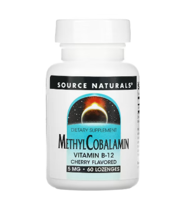 Source Naturals, MethylCobalamin Vitamin B12, Cherry, 5 mg, 60 Lozenges