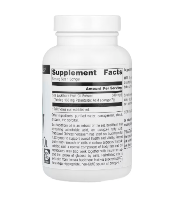 Source Naturals, Omega-7, Sea Buckthorn Fruit Oil , 120 Vegan Softgels