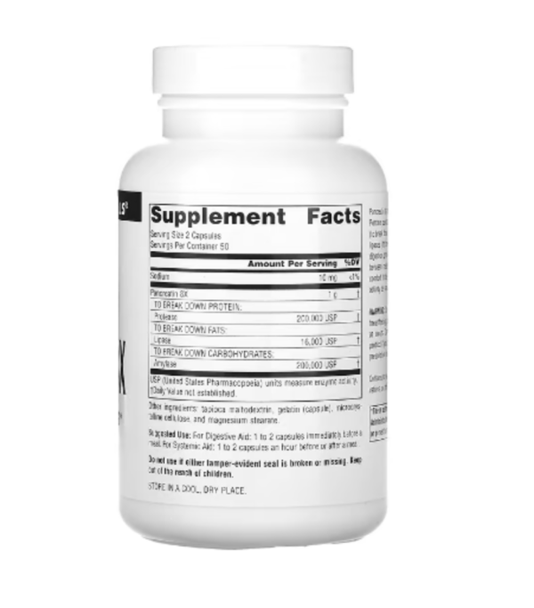 Source Naturals, Pancreatin 8X, 500 mg, 100 Capsules