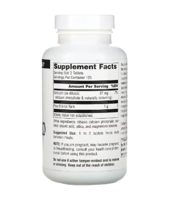 Source Naturals, Pau D'Arco, 500 mg, 250 Tablets (250 mg per Tablet)