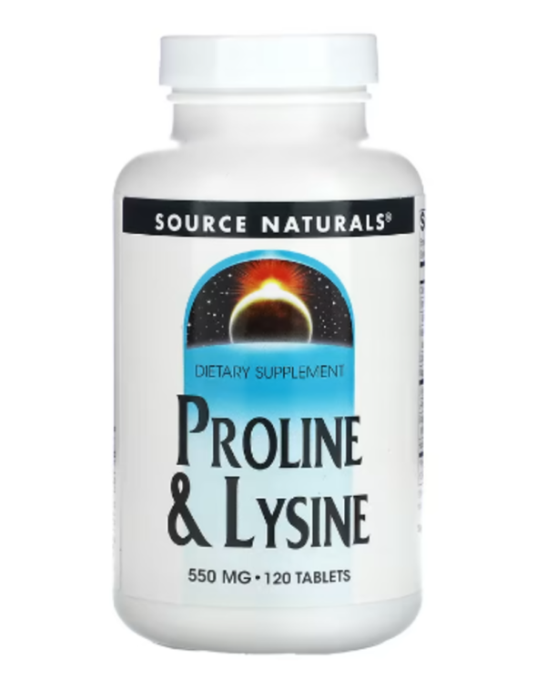 Source Naturals, Proline & L-Lysine, 550 mg, 120 Tablets