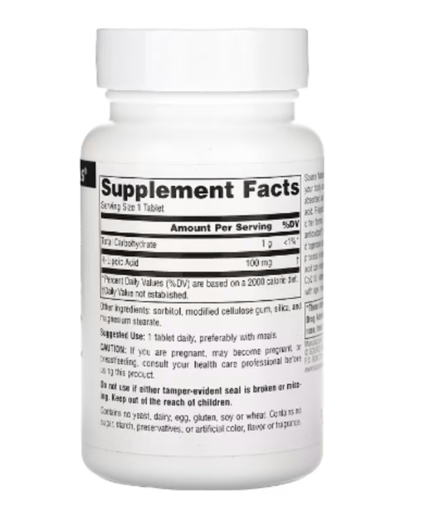Source Naturals, R-Lipoic Acid, 100 mg, 60 Tablets