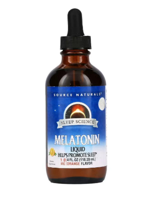 Source Naturals, Sleep Science, Melatonin Liquid, Orange, 1 mg, 4 fl oz (118.28 ml)