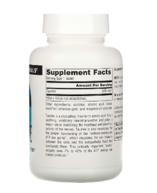 Source Naturals, Taurine, 500 mg, 120 Tablets