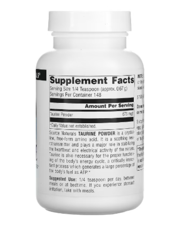 Source Naturals, Taurine Powder, 3.53 oz (100 g)