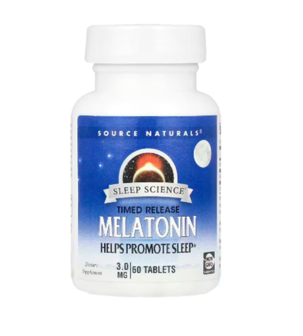 Source Naturals, Timed Release Melatonin, 3 mg , 60 Tablets