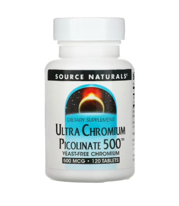 Source Naturals, Ultra Chromium Picolinate 500™, 500 mcg, 120 Tablets