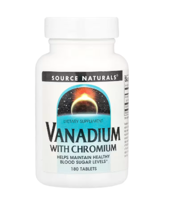 Source Naturals, Vanadium With Chromium, 180 Tablets