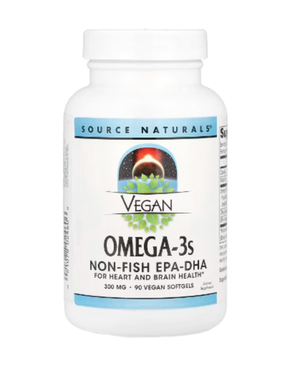 Source Naturals, Vegan Omega-3s, 600 mg, 90 Vegan Softgels (300 mg Per Capsule)