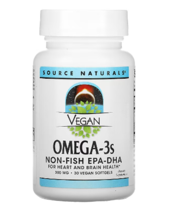 Source Naturals, Vegan Omega-3s Non-Fish EPA-DHA, 300 mg, 30 Vegan Softgels