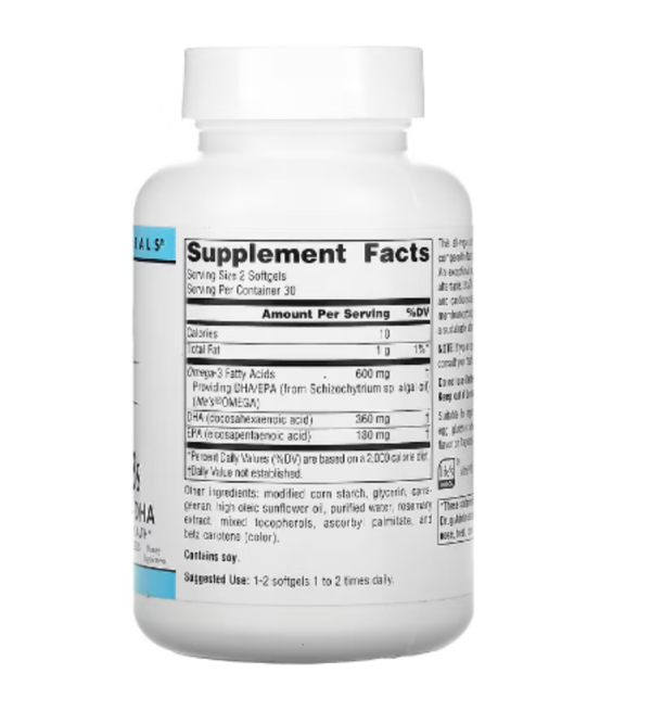 Source Naturals, Vegan Omega-3S, Non-Fish EPA-DHA, 300 mg, 60 Vegan Softgels