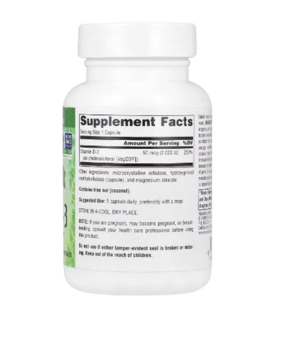 Source Naturals, Vegan True®, Non-GMO Vitamin D-3, 50 mcg (2,000 IU), 120 Vegan Capsules