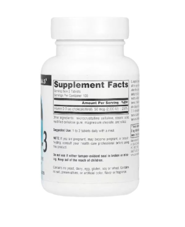 Source Naturals, Vitamin D-3, 25 mcg (1,000 IU), 200 Tablets