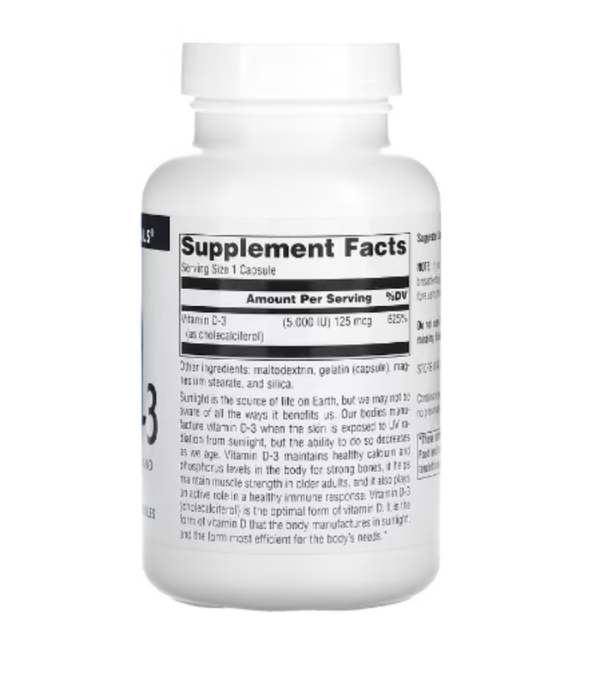 Source Naturals, Vitamin D-3, 5,000 IU (125 mcg), 240 Capsules