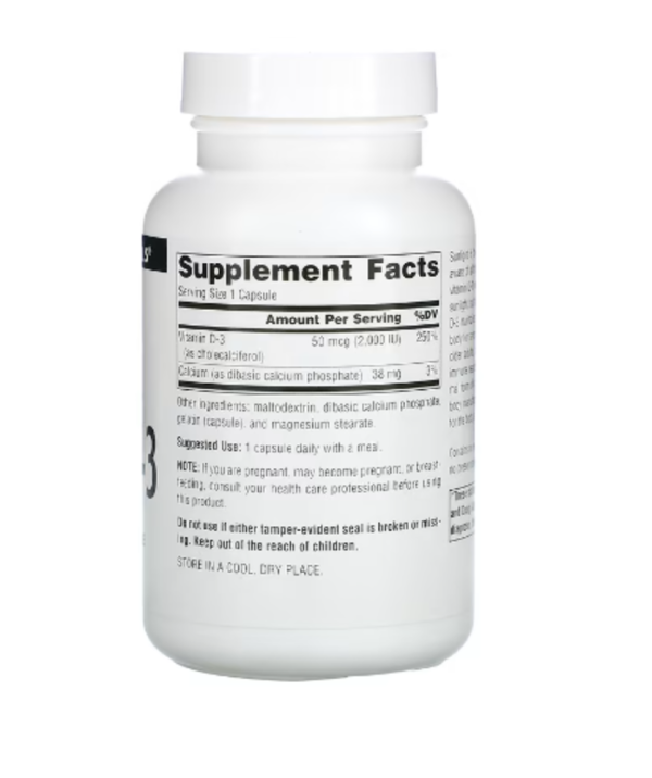 Source Naturals, Vitamin D-3, 50 mcg (2,000 IU), 200 Capsules