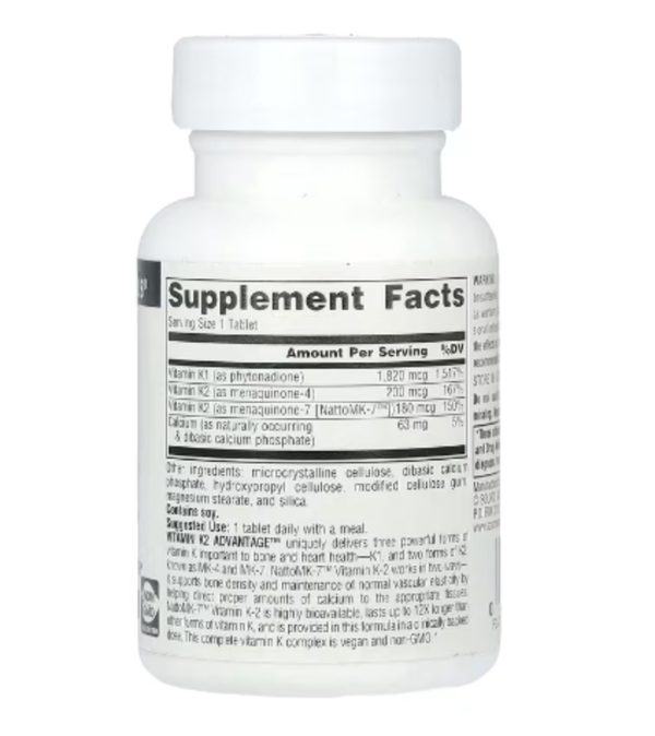 Source Naturals, Vitamin K2, 2,200 mcg, 60 Tablets
