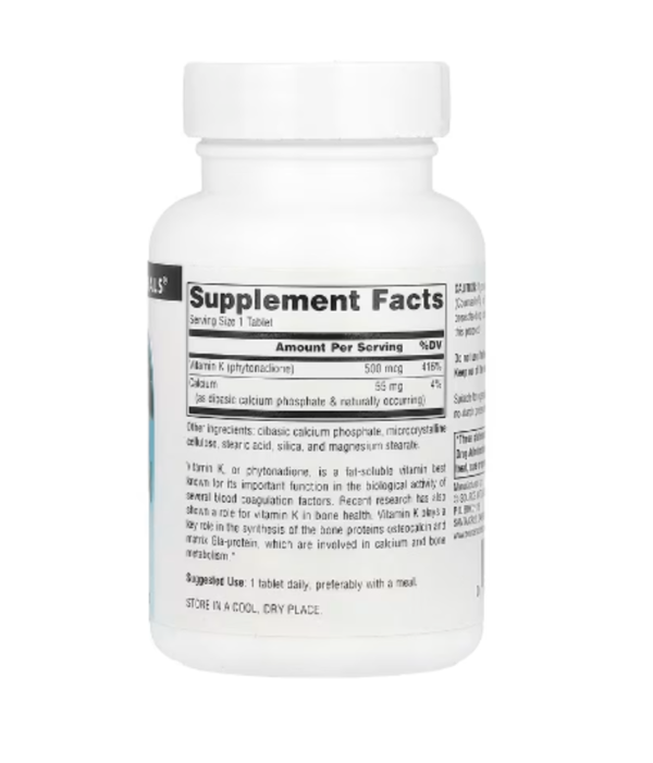 Source Naturals, Vitamin K, 500 mcg, 200 Tablets
