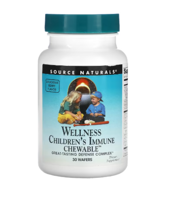Source Naturals, Wellness, Children's Immune Chewable, Delicious Berry, 30 Wafers