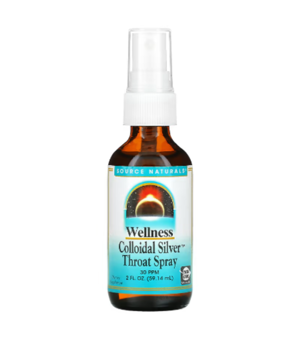 Source Naturals, Wellness, Colloidal Silver Throat Spray, 30 PPM, 2 fl oz (59.14 ml) (30 PPM per 0.6 ml)