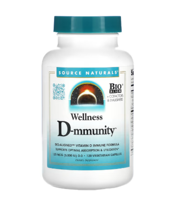 Source Naturals, Wellness D-mmunity, 5,000 IU, 120 Vegetarian Capsules (2,500 IU per Capsule)