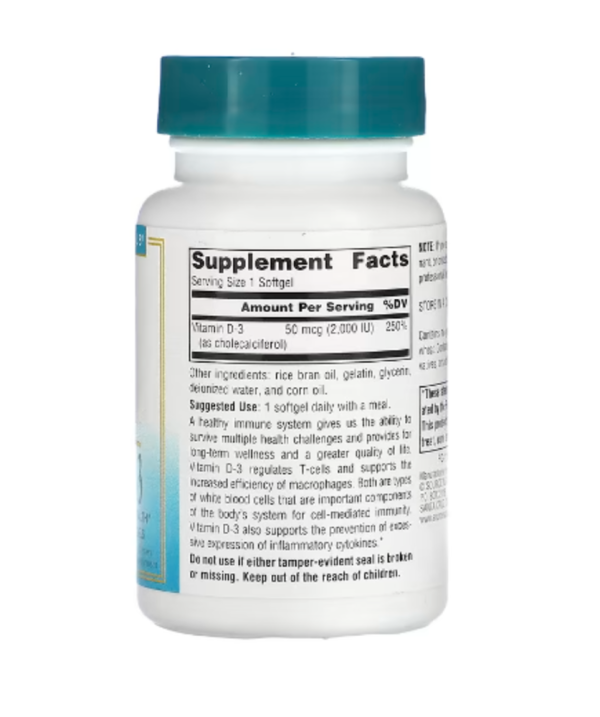Source Naturals, Wellness, Vitamin D-3, 50 mcg (2,000 IU), 200 Softgels